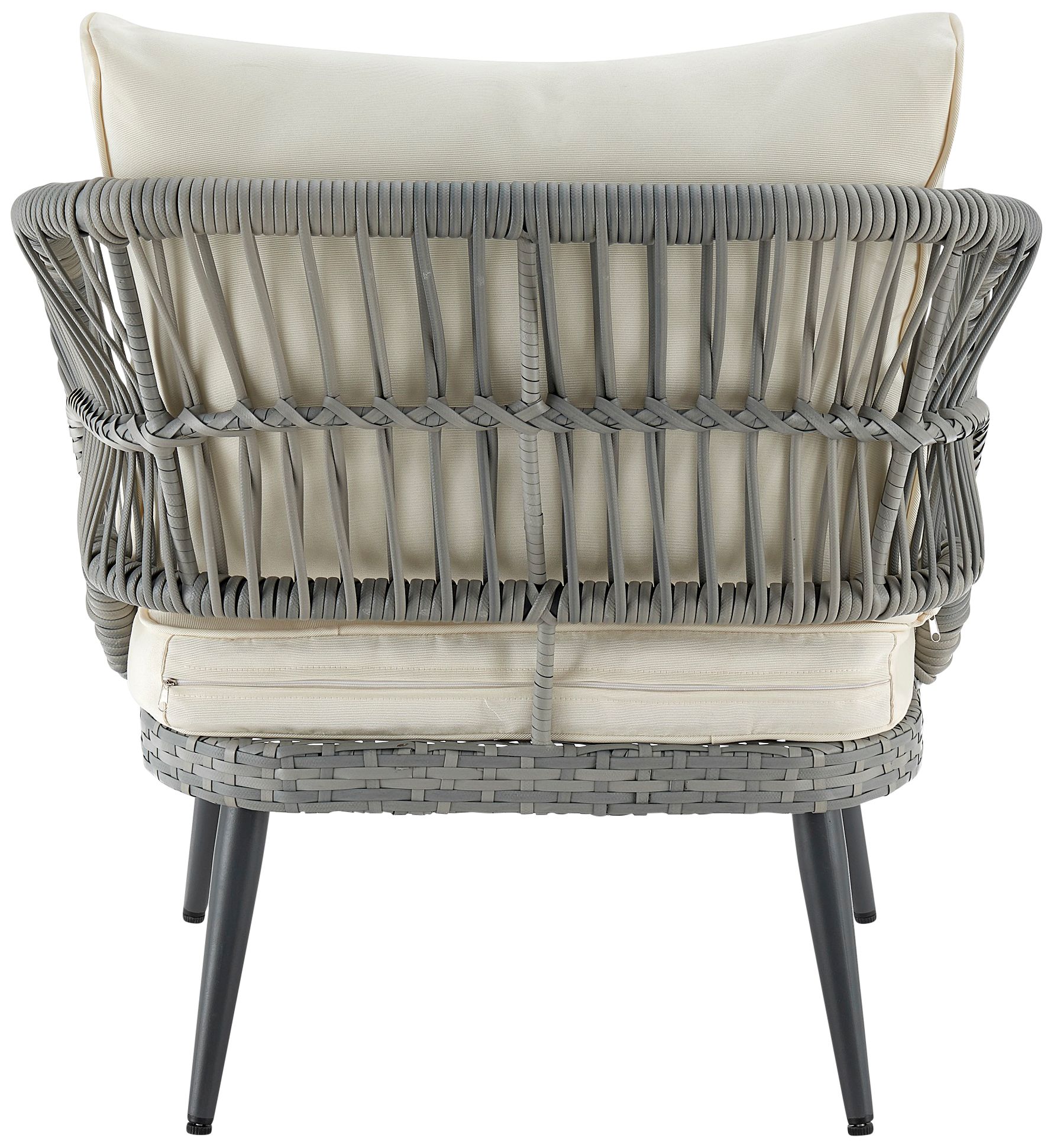 Riviera Wicker 4-Piece 5-Seat Patio Set with Cream Cushion in scene