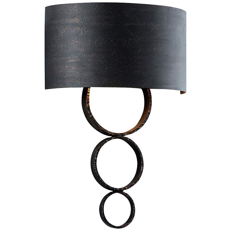 Image 1 Rivington 17"H Charred Copper and Silver Leaf Wall Sconce