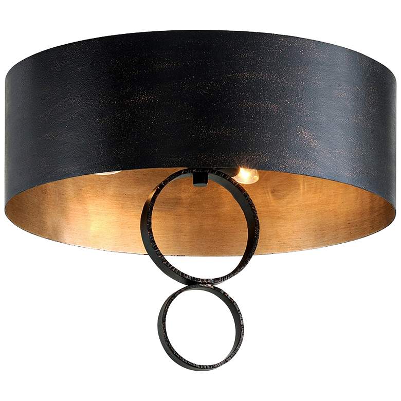 Image 1 Rivington 20" Wide Charred Copper Drum Ceiling Light