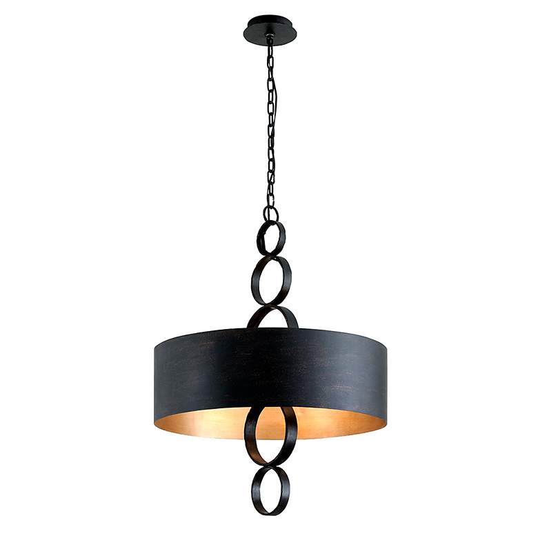 Image 3 Rivington 26" Wide Charred Copper Modern Drum Pendant Light more views