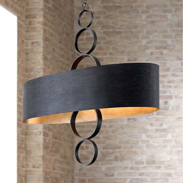 Image 1 Rivington 50" Wide Charred Copper Island Pendant Light