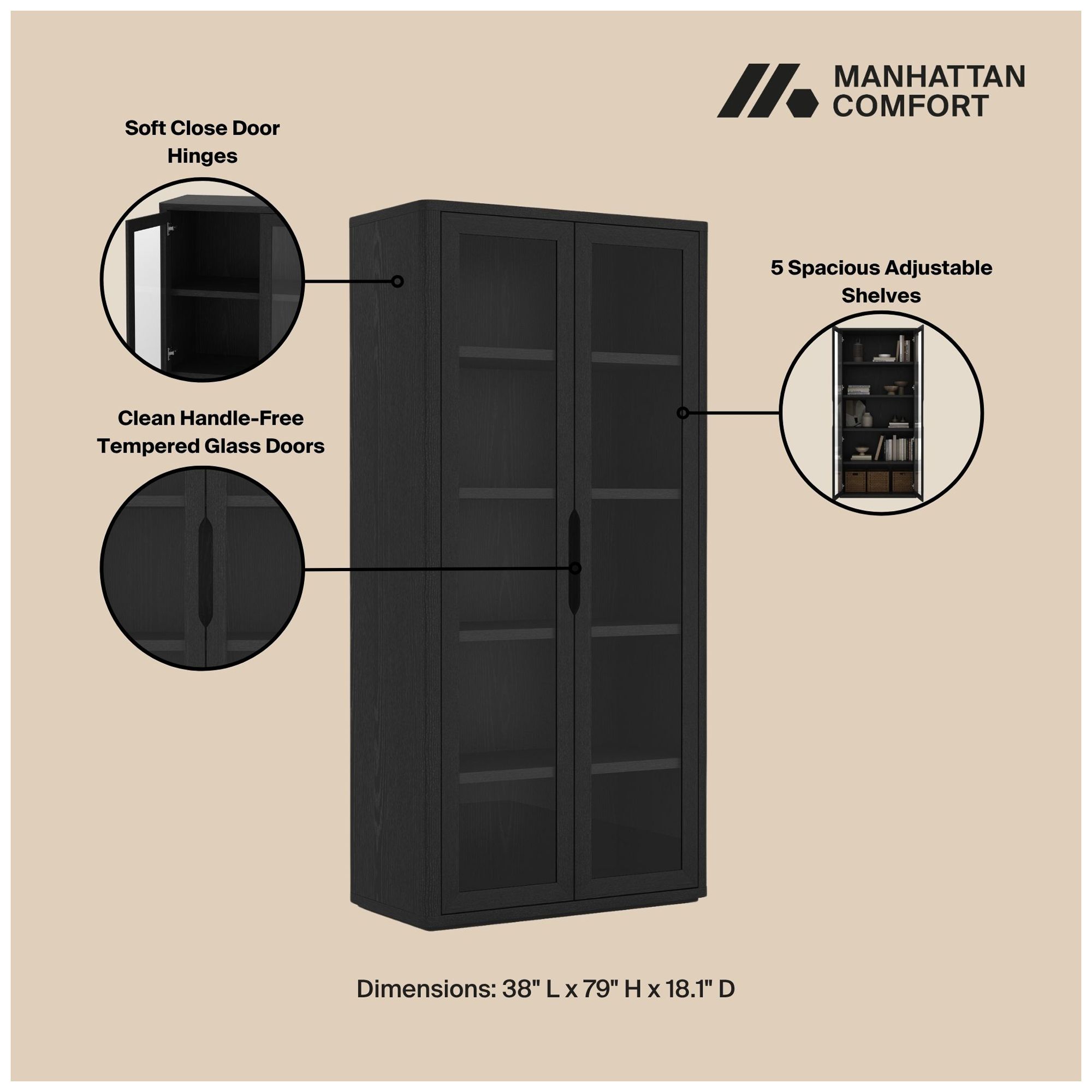 Image 5 Rivington Bookcase Cabinet - Set of 2 more views