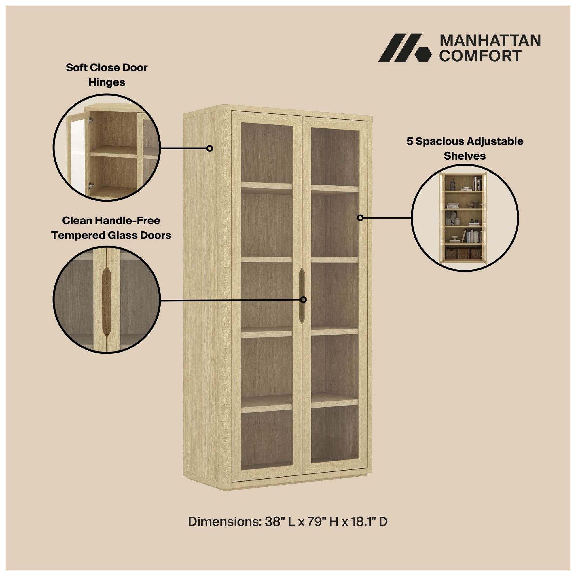 Image 5 Rivington Bookcase Cabinet - Set of 2 more views