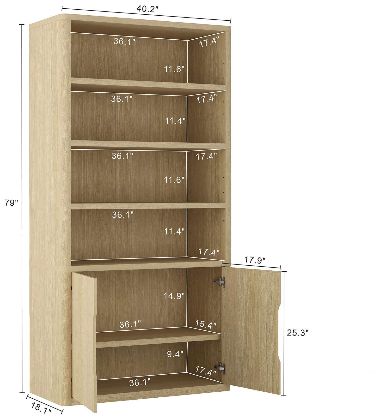 Image 4 Rivington Bookcase Cabinet more views