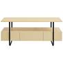 Rivo 35 1/2" Wide Light Maple Wood 1-Drawer Coffee Table