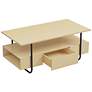 Rivo 35 1/2" Wide Light Maple Wood 1-Drawer Coffee Table