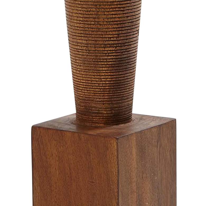 Image 2 Rivoli 18" High Brown Wood Decorative Pillar Sculpture more views