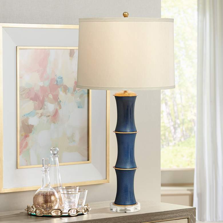 Image 1 Rivoli Navy Porcelain Table Lamp