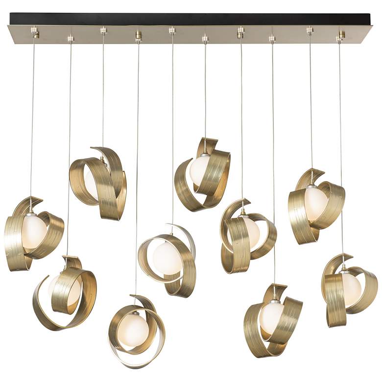 Image 1 Riza 12.2" Wide 10-Light Modern Brass Pendant
