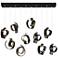 Riza 12.2" Wide 10-Light Oil Rubbed Bronze Pendant With Opal Glass Sha