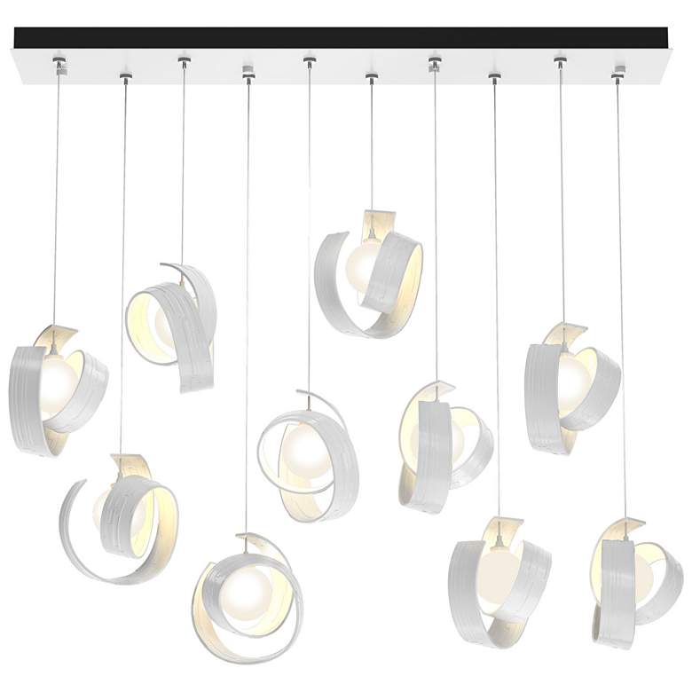 Image 1 Riza 12.2 inch Wide 10-Light White Pendant With Opal Glass Shade