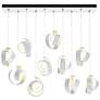 Riza 12.2" Wide 10-Light White Pendant With Opal Glass Shade