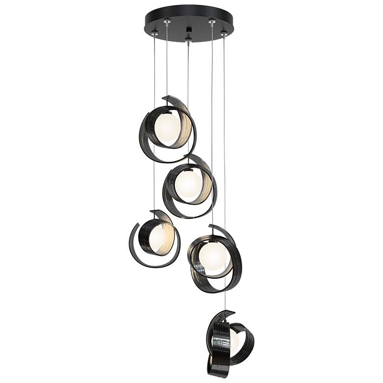 Image 1 Riza 19.1" Wide 5-Light Ink Pendant With Opal Glass Shade