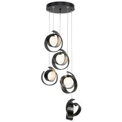 Riza 19.1&quot; Wide 5-Light Ink Pendant With Opal Glass Shade