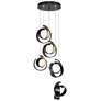 Riza 19.1" Wide 5-Light Ink Pendant With Opal Glass Shade