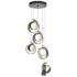 Riza 19.1" Wide 5-Light Natural Iron Pendant With Opal Glass Shade