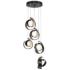 Riza 19.1" Wide 5-Light Oil Rubbed Bronze Pendant With Opal Glass Shad
