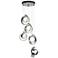 Riza 19.1" Wide 5-Light Sterling Pendant With Opal Glass Shade