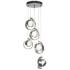Riza 19.1" Wide 5-Light Sterling Pendant With Opal Glass Shade