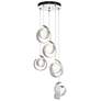 Riza 19.1" Wide 5-Light White Pendant With Opal Glass Shade