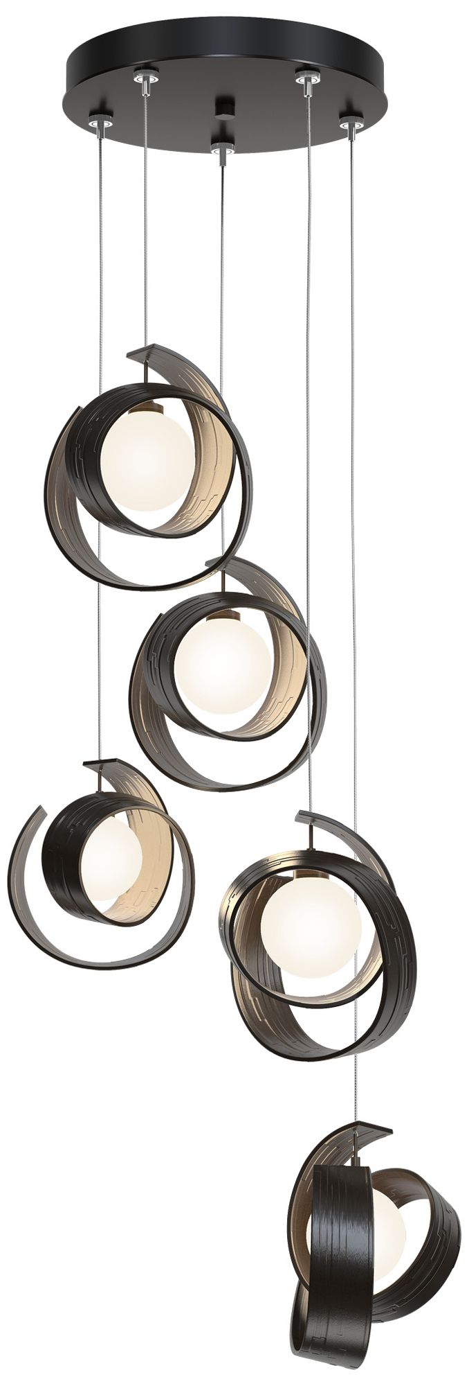 Riza 19.1"W 5-Light Oil Rubbed Bronze Pendant w/Opal Glass Made to Order