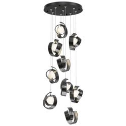 Riza 21.1&quot; Wide 9-Light Ink Pendant With Opal Glass Shade