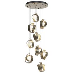 Riza 21.1&quot; Wide 9-Light Soft Gold Pendant With Opal Glass Shade