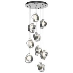 Riza 21.1&quot; Wide 9-Light Sterling Pendant With Opal Glass Shade