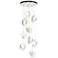 Riza 21.1" Wide 9-Light White Pendant With Opal Glass Shade