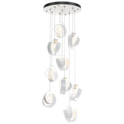 Riza 21.1&quot; Wide 9-Light White Pendant With Opal Glass Shade