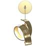 Riza 8.1" High Modern Brass Low Voltage Sconce With Opal Glass Shade