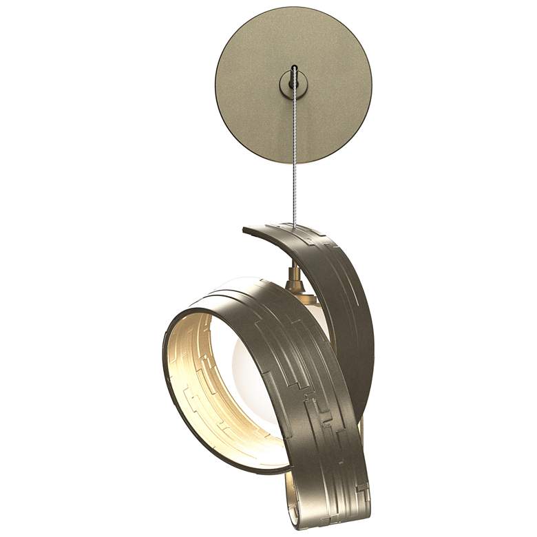 Image 1 Riza 8.1 inch High Soft Gold Low Voltage Sconce With Opal Glass Shade