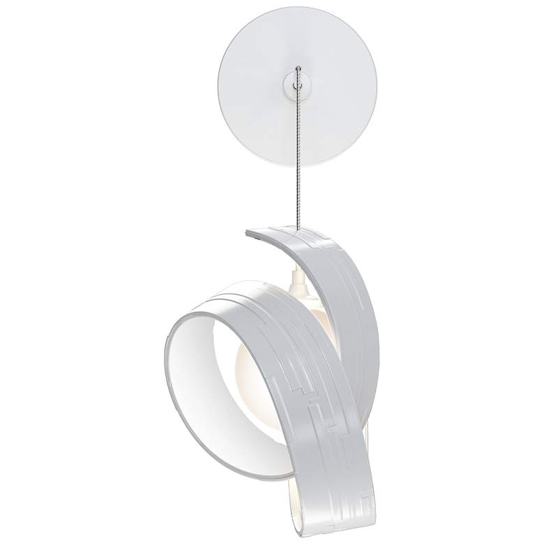 Image 1 Riza 8.1" High White Low Voltage Sconce With Opal Glass Shade