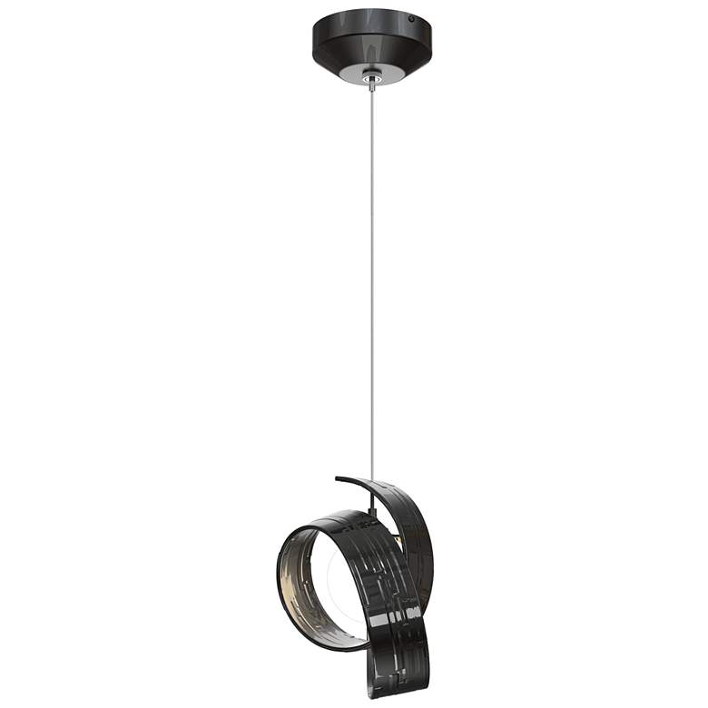 Image 1 Riza 9.1" Wide Ink Low Voltage Standard Mini Pendant With Opal Glass S