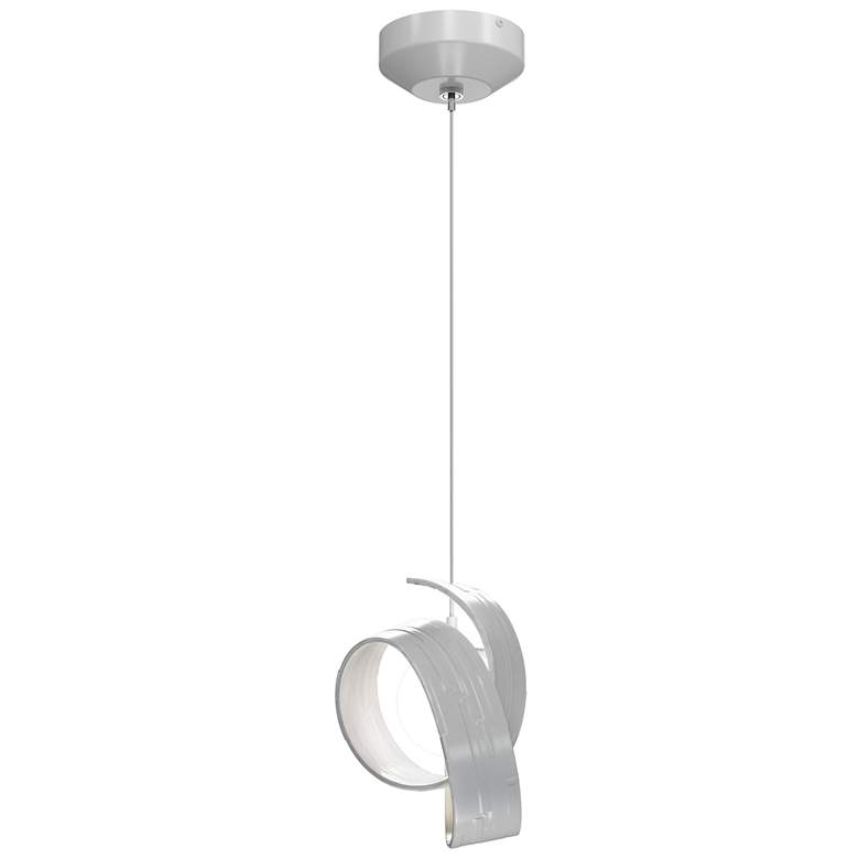 Image 1 Riza 9.1" Wide White Low Voltage Standard Mini Pendant w/ Opal Glass S