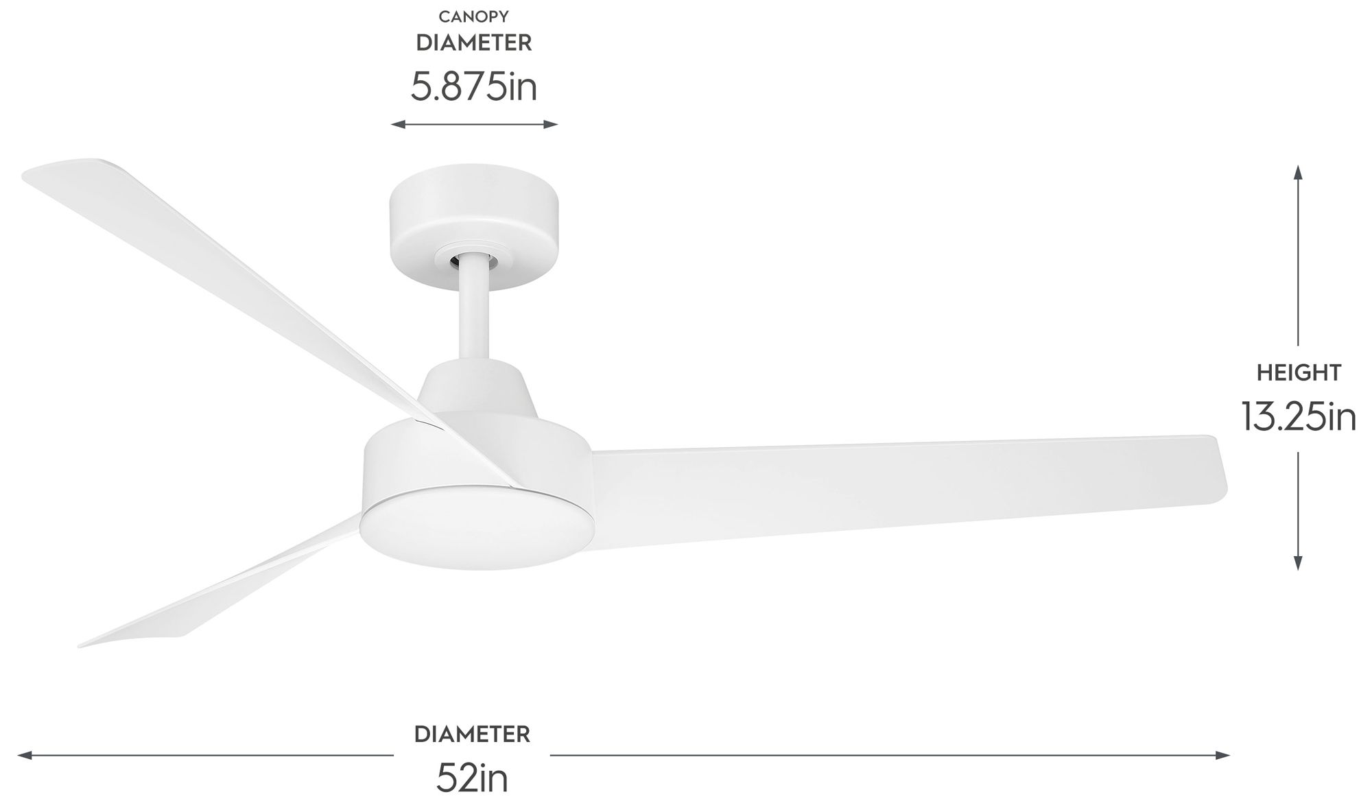 Image 5 Rizo Collection 52-in. Three Blade Modern Ceiling Fan more views