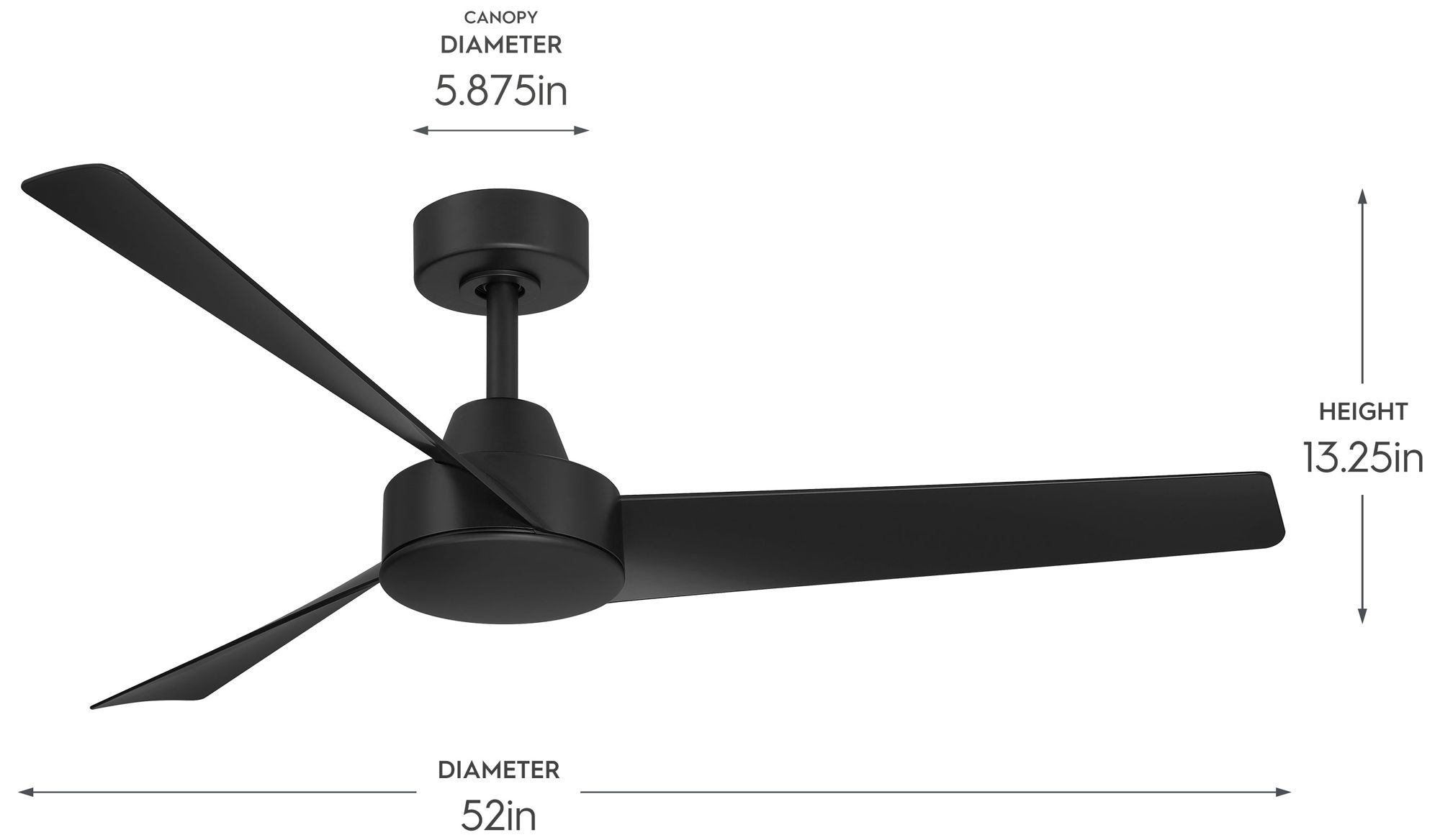 Image 5 Rizo Collection 52-in. Three Blade Modern Ceiling Fan more views