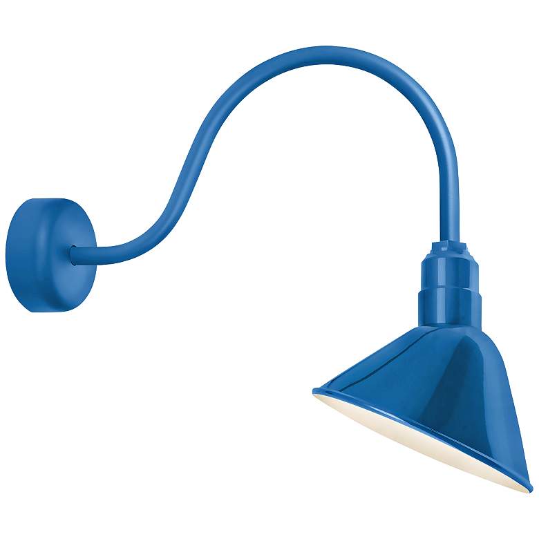 Image 1 RLM Angle Reflector 23" High Blue Outdoor Wall Light