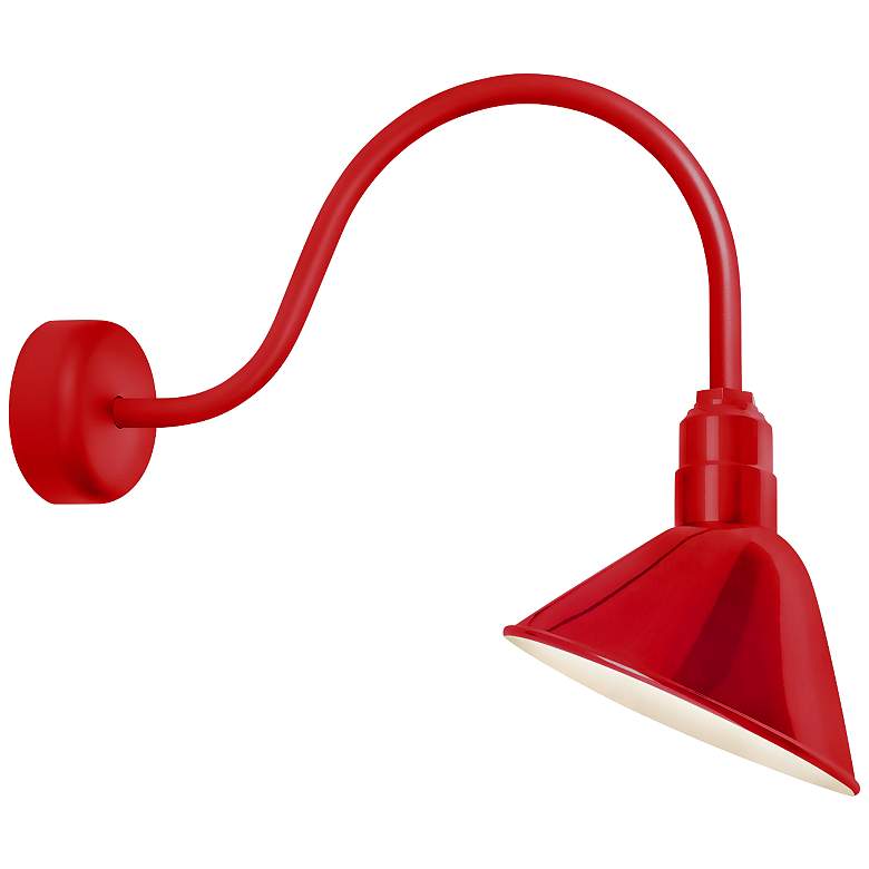Image 1 RLM Angle Reflector 23" High Red Outdoor Wall Light
