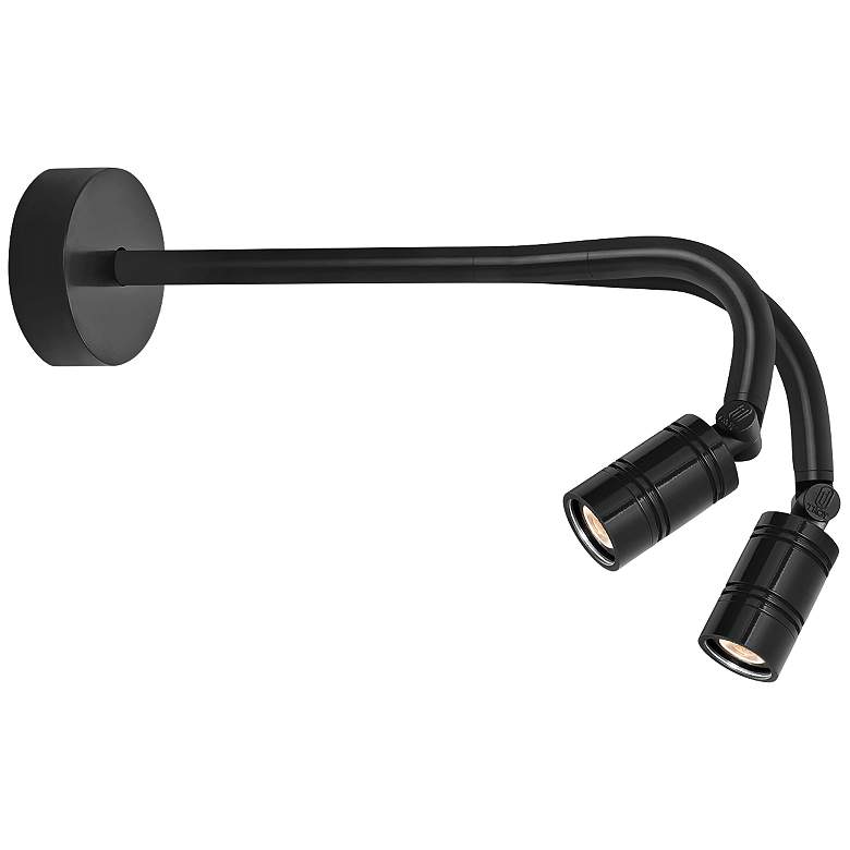 Image 1 RLM Bullet Head 10 1/2"H Black Dual LED Outdoor Wall Light