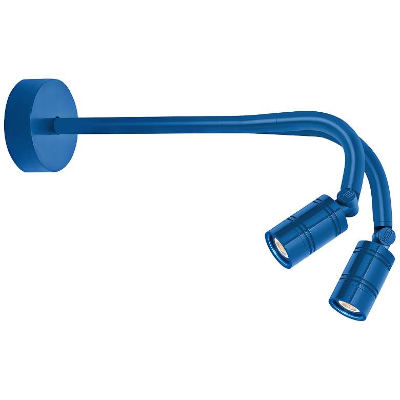 Image 1 RLM Bullet Head 10 1/2"H Blue Dual LED Outdoor Wall Light