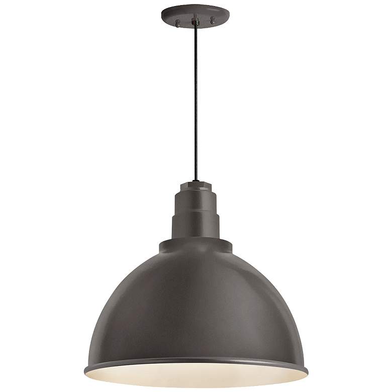 Image 1 RLM Deep Reflector 12"H Bronze Outdoor Hanging Light