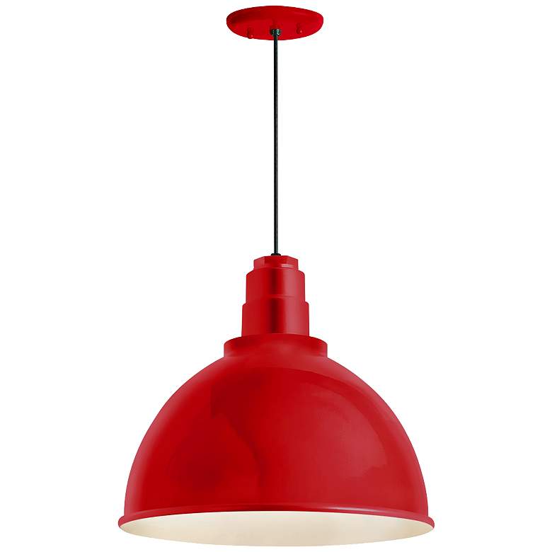 Image 1 RLM Deep Reflector 12"H Red Outdoor Hanging Light
