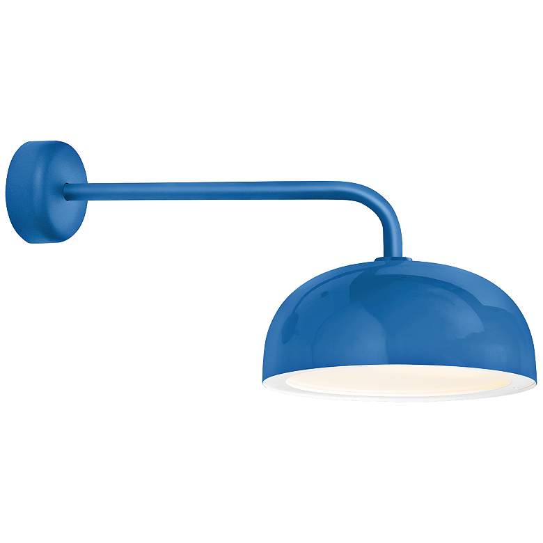 Image 1 RLM Dome 10 inch High Blue Outdoor Wall Light