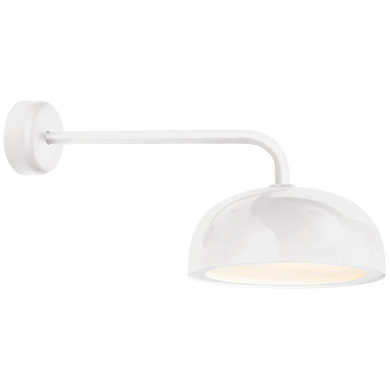 Image 1 RLM Dome 10 inch High Gloss White Outdoor Wall Light