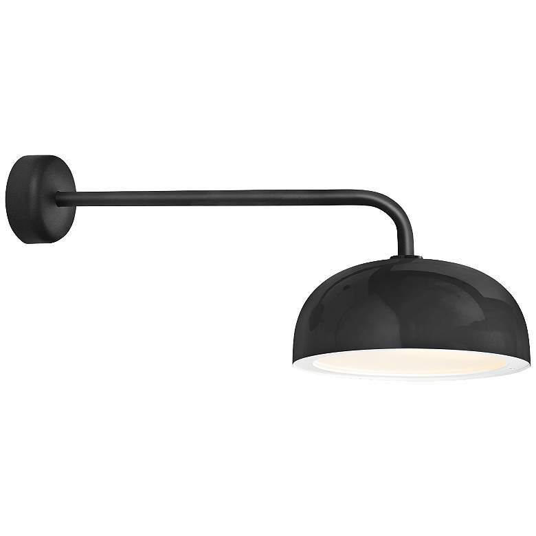 Image 1 RLM Dome 12 3/4" High Black Outdoor Wall Light
