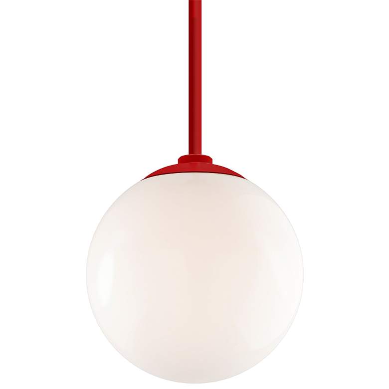 Image 1 RLM Globe 12 inch High Red Aluminum Outdoor Hanging Light