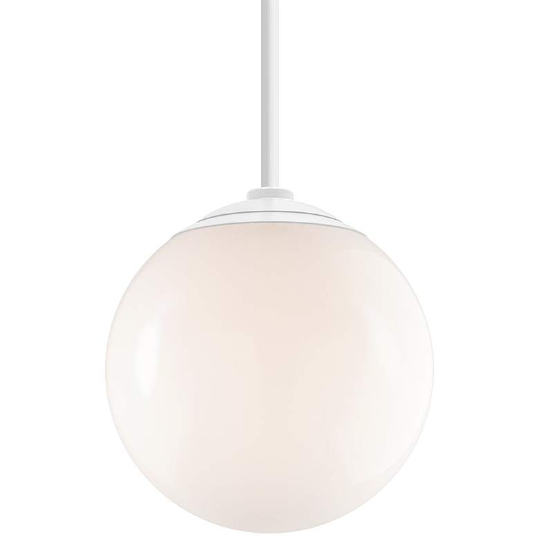 Image 1 RLM Globe 16 inchH Gloss White Aluminum Outdoor Hanging Light