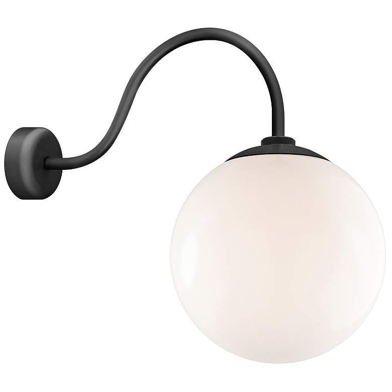 Image 1 RLM Globe 24" High Gloss Black Aluminum Outdoor Wall Light