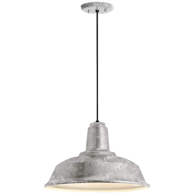 Image 1 RLM Heavy Duty 14"W Galvanized Outdoor Hanging Light